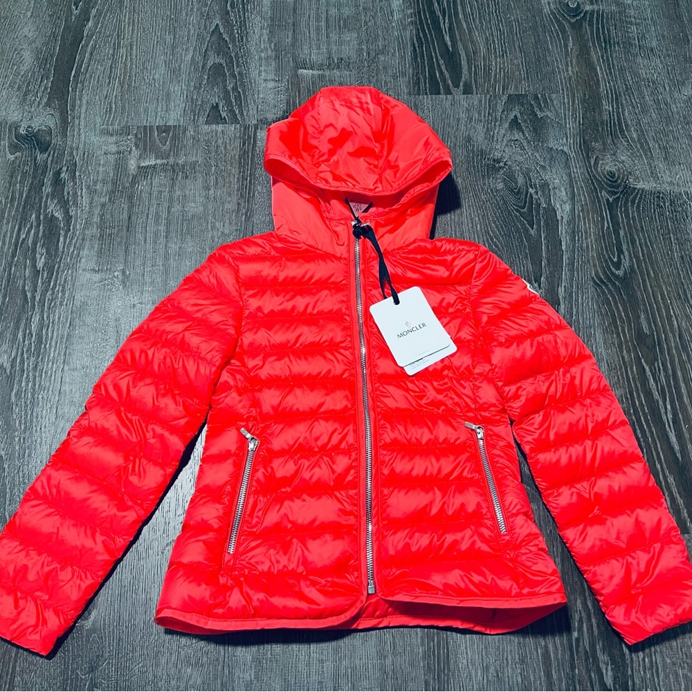 MONCLER**Red Hooded Jacket/ Coat***Age 10 $890 - Picture 2 of 9